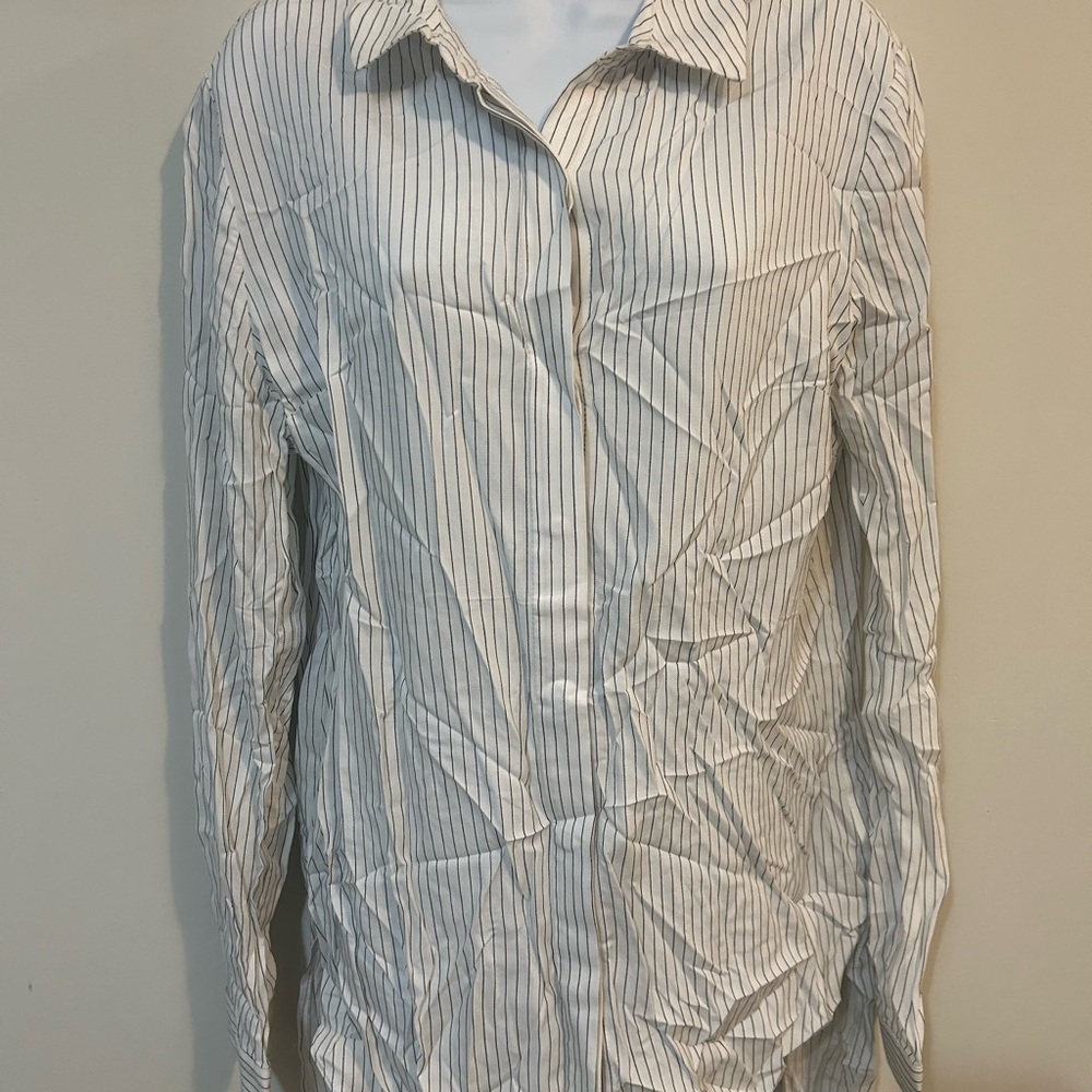 Classic White Striped Women Shirt